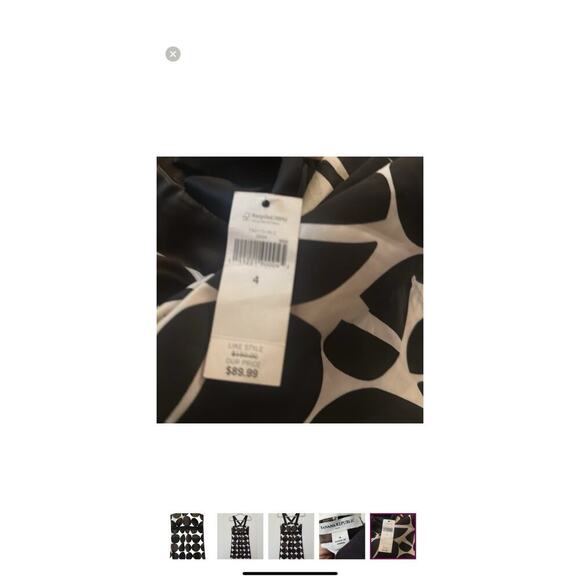 Banana Republic Halter Cocktail Dress Women’s 4 Black White Brown Geometric Prin - Picture 8 of 10